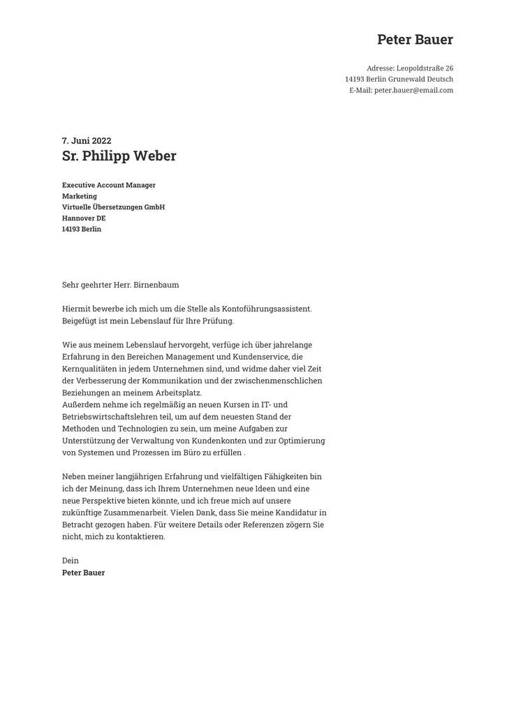 CV template Klassisch