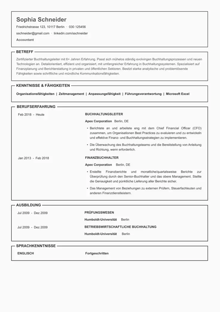 CV template Miami