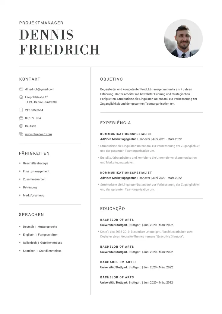 CV template München