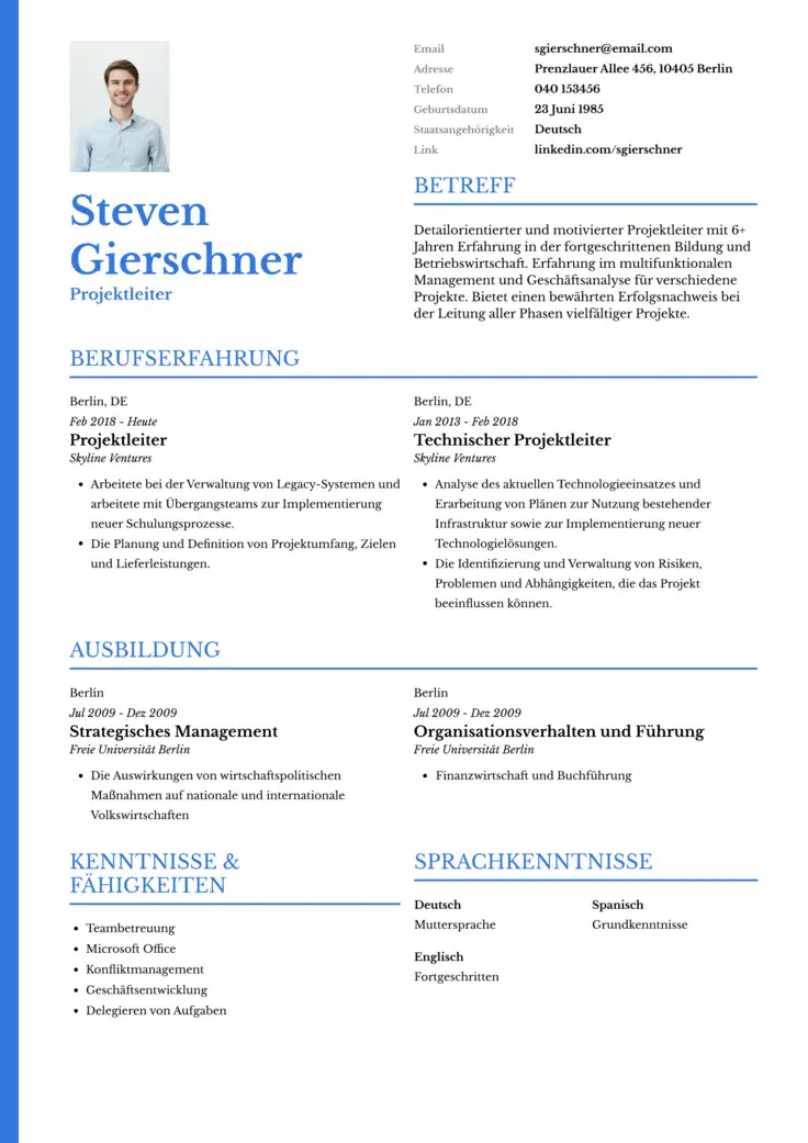 CV template Prag
