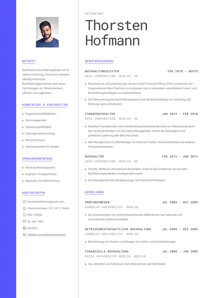 CV template Stockholm
