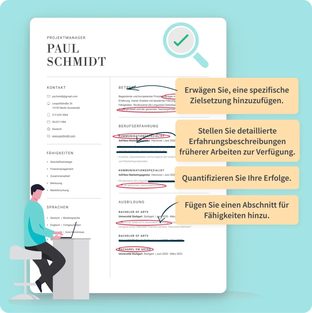 Lebenslauf Experten-Feedback