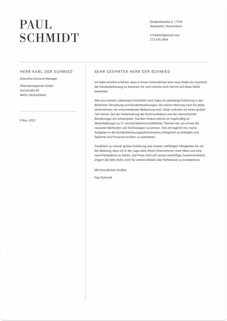 anshreiben beispiel munich vorlage