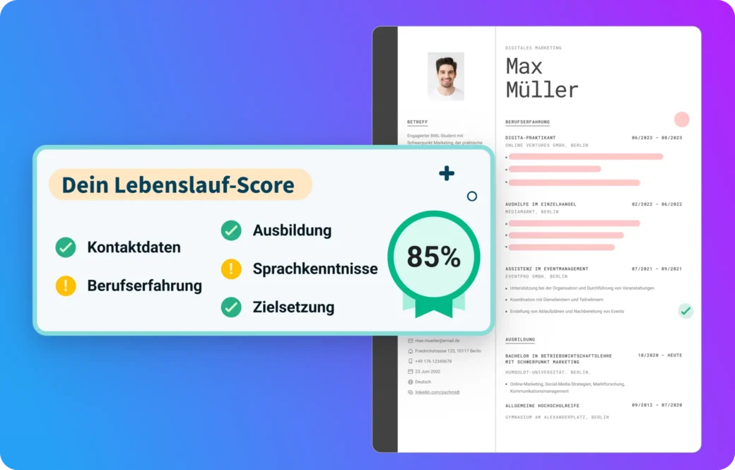 Prüfe, wie dein Lebenslauf abschneidet