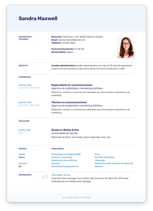 lebenslauf beispiel europass vorlage