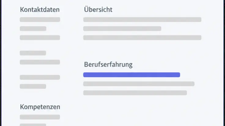 Beispiel für einen Lebenslauf als Bild