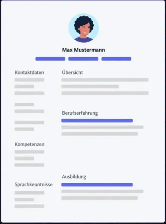 Beispiel für einen Lebenslauf als Bild